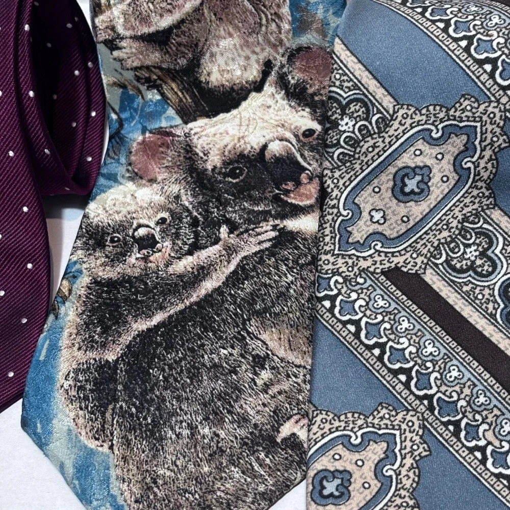 Men's Vintage & Modern‎ Necktie Lot of 9 Ties Novelty Prints Designer Brands